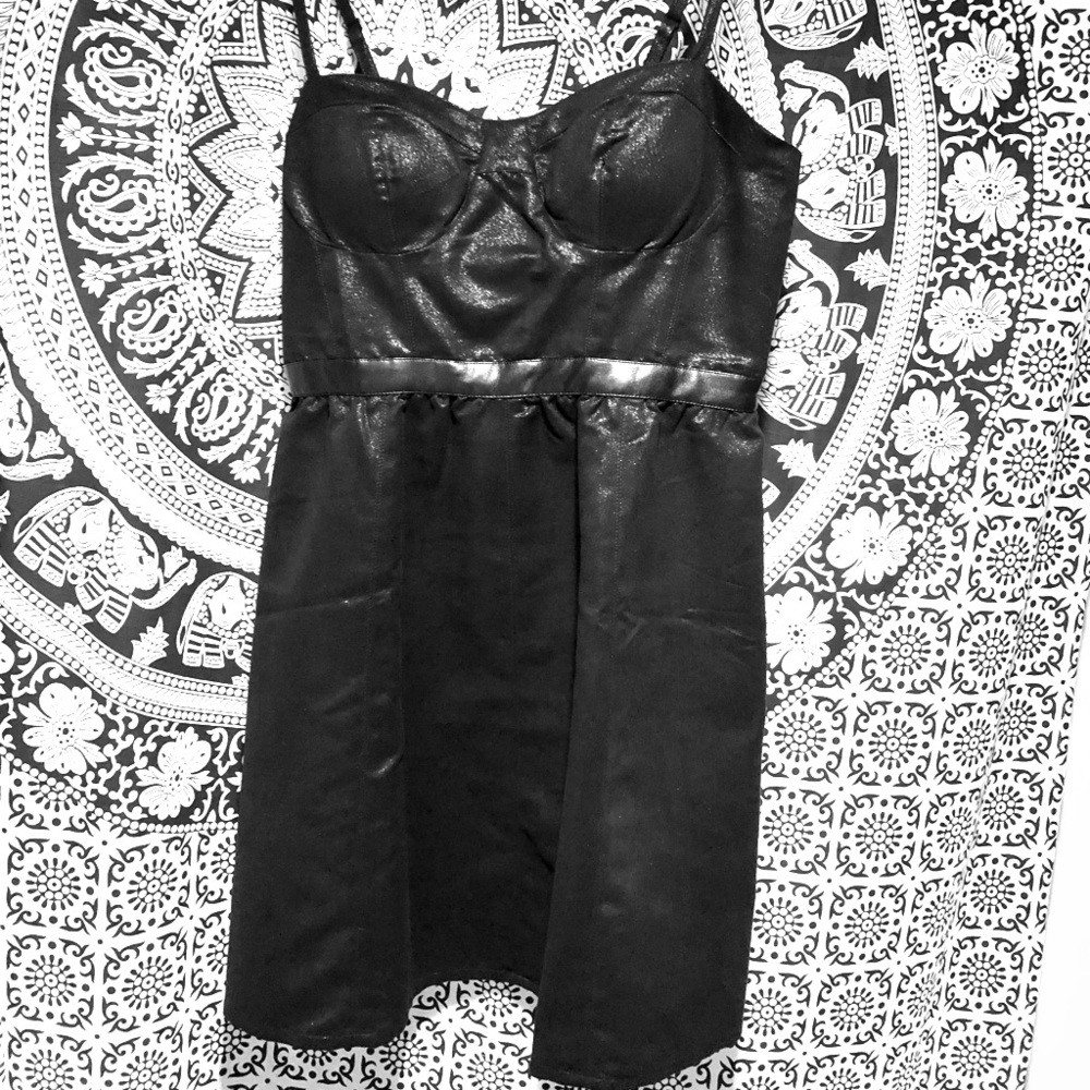 Black dress with spaghetti straps